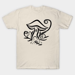 Mushroom Black and White T-Shirt